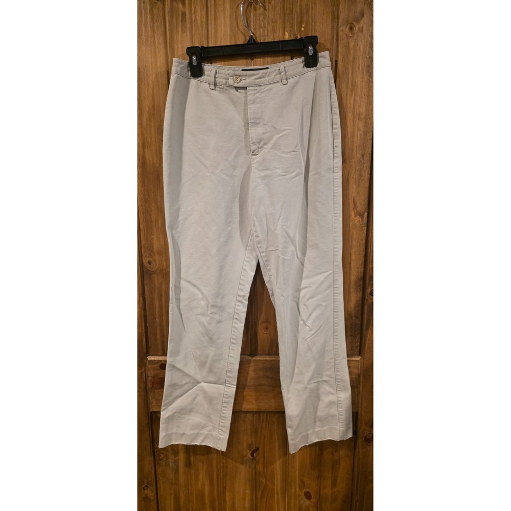 Banana Republic Womens 6 Light Ivory Flat Front Straight Leg Classic Chino Pants